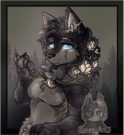 Shaded Half-body (£30) + Simple BG (+£0)
